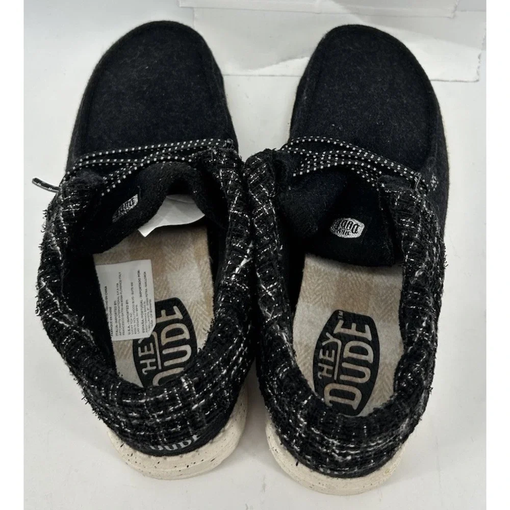 Hey Dude Wendy Fold Boot Slip On Comfort Shoes Black Youth‎ Size 5